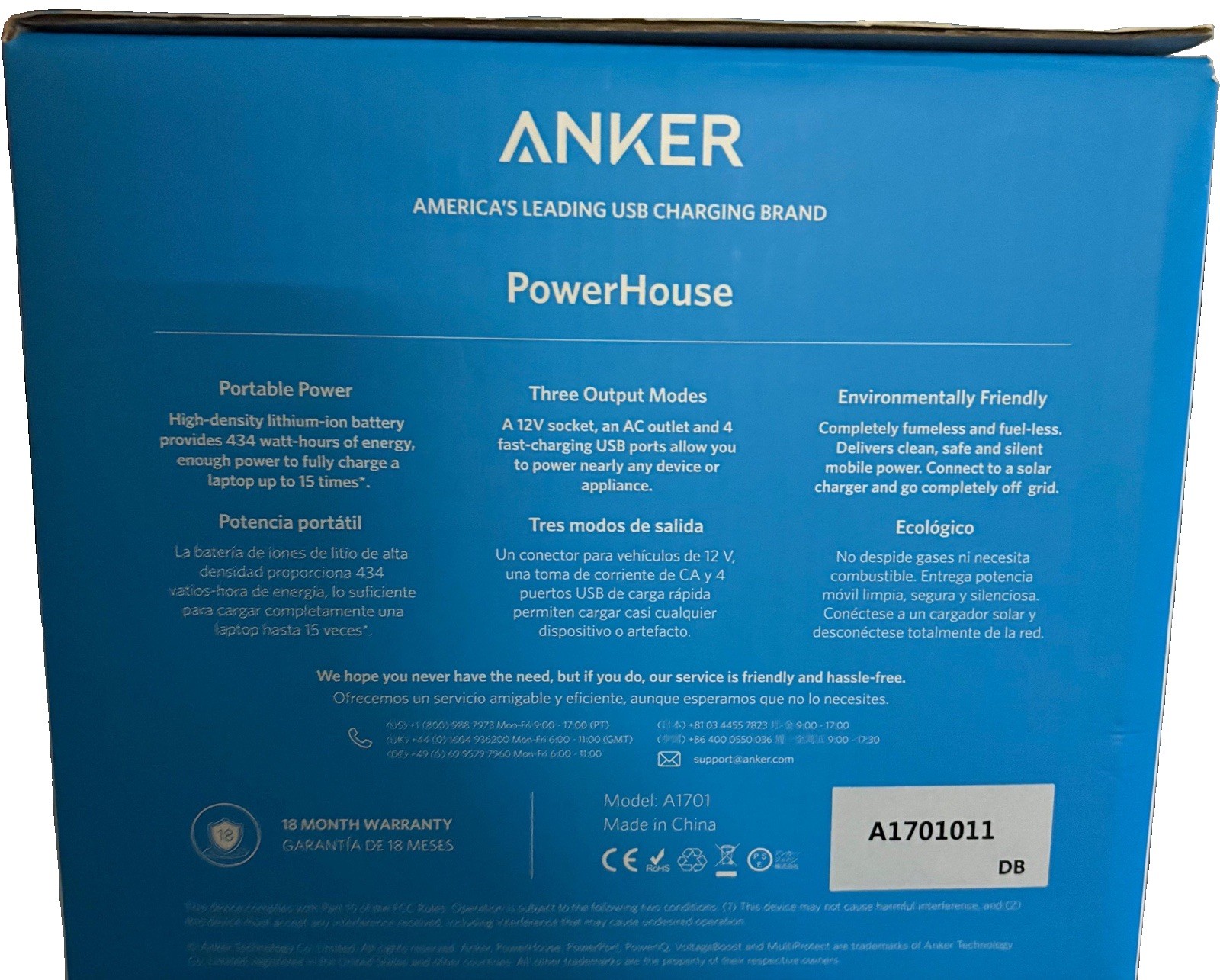 Anker PowerHouse A1701 Portable Power Station 434Wh 12V AC/USB/12V