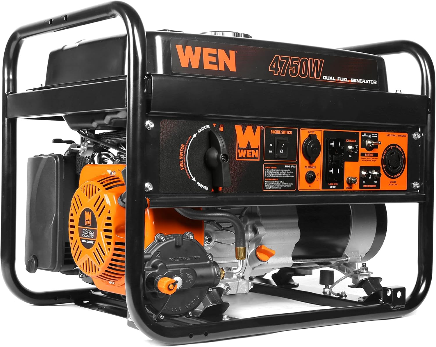 WEN DF472 4750-Watt 120-Volt/240-Volt Dual Fuel Portable Generator