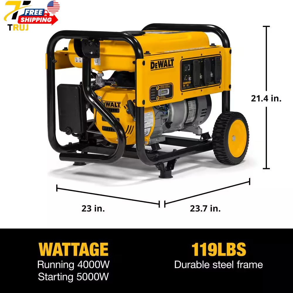 Gas Powered Portable Generator with Idle Control 4500 / 4000 Watt DXGNR4000 NEW
