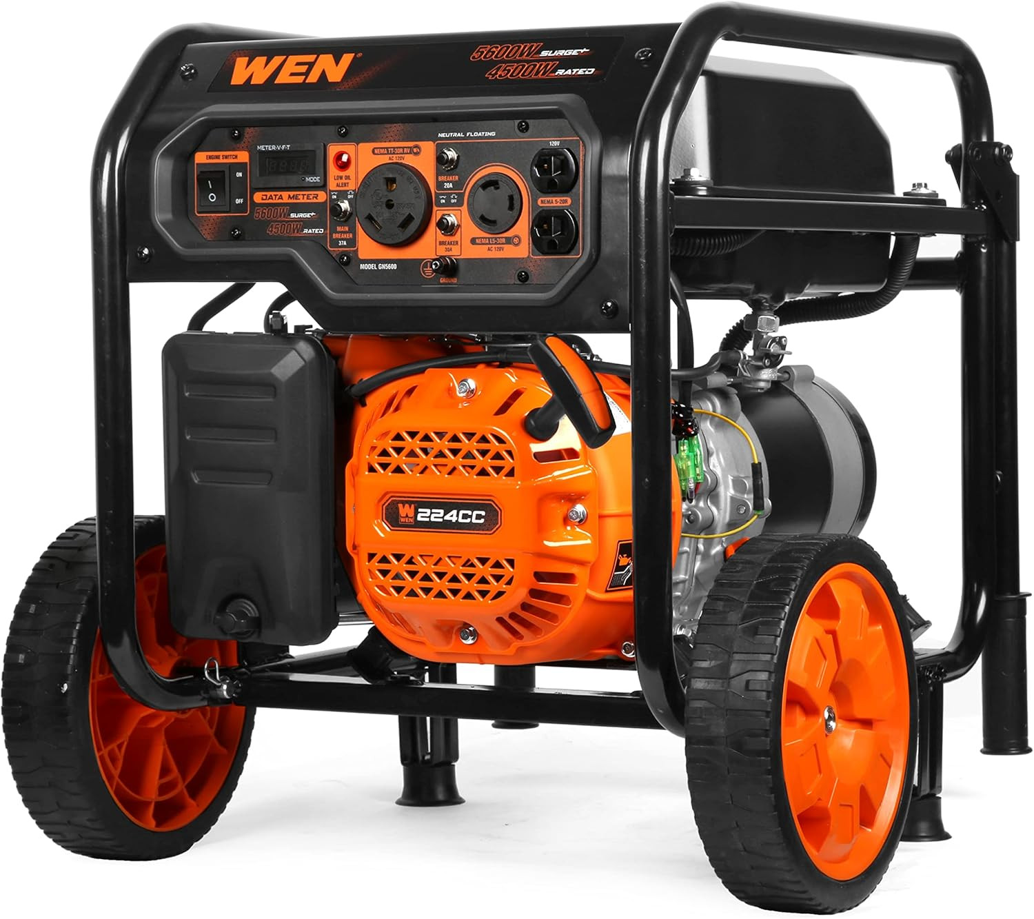 5600-Watt Portable Generator, 224Cc, Transfer-Switch and Rv-Ready (GN5600)