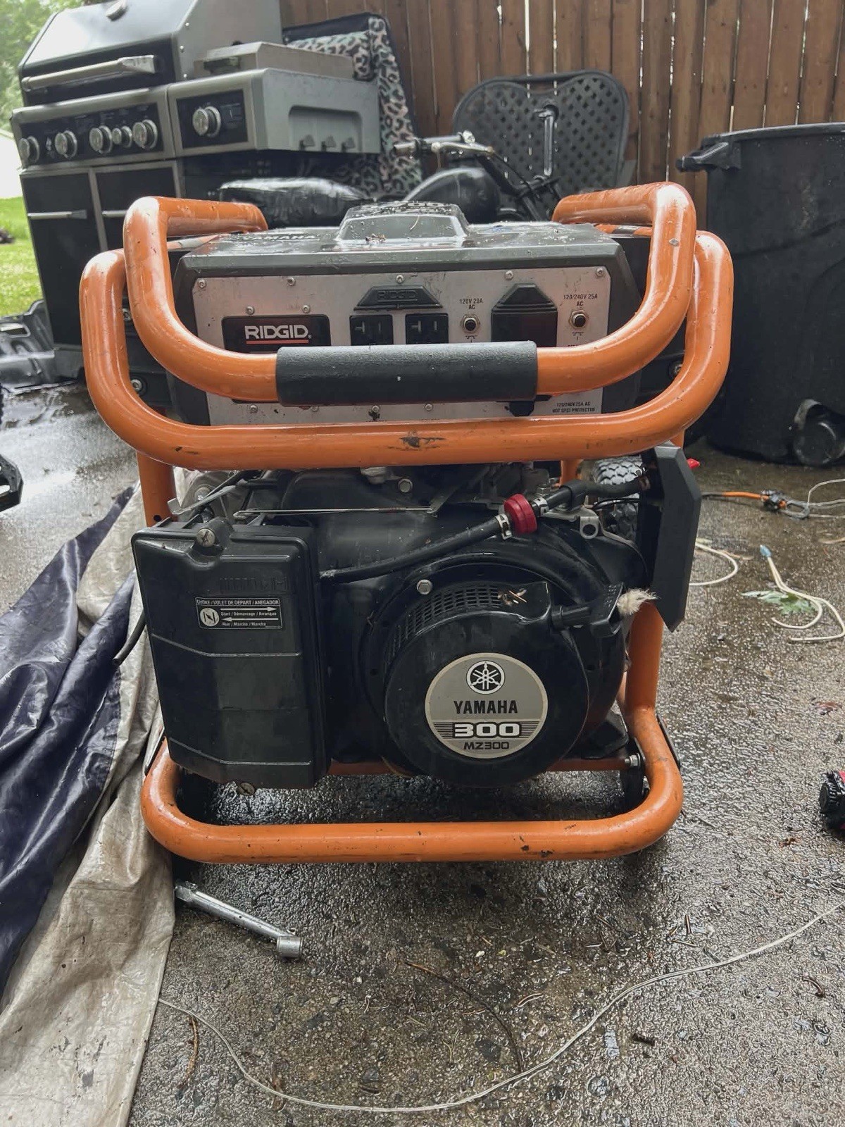RIDGID 5700/7125 Portable Power Generator Yamaha MZ300 120/240V Metal Orange