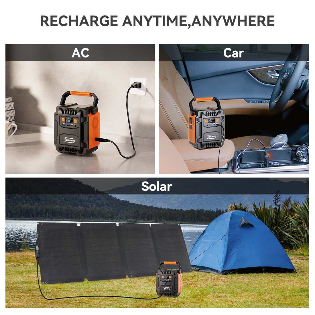 FlashFish A201 200W 172Wh Solar Generator With Solar Panel 60W 18V for Camping
