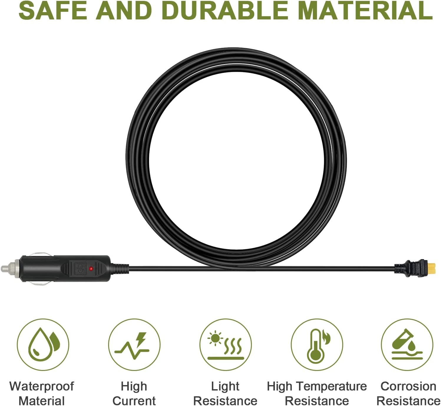 Cigarette Lighter to XT60 Cable Car Charging Cable Outdoor Power Charging Cable