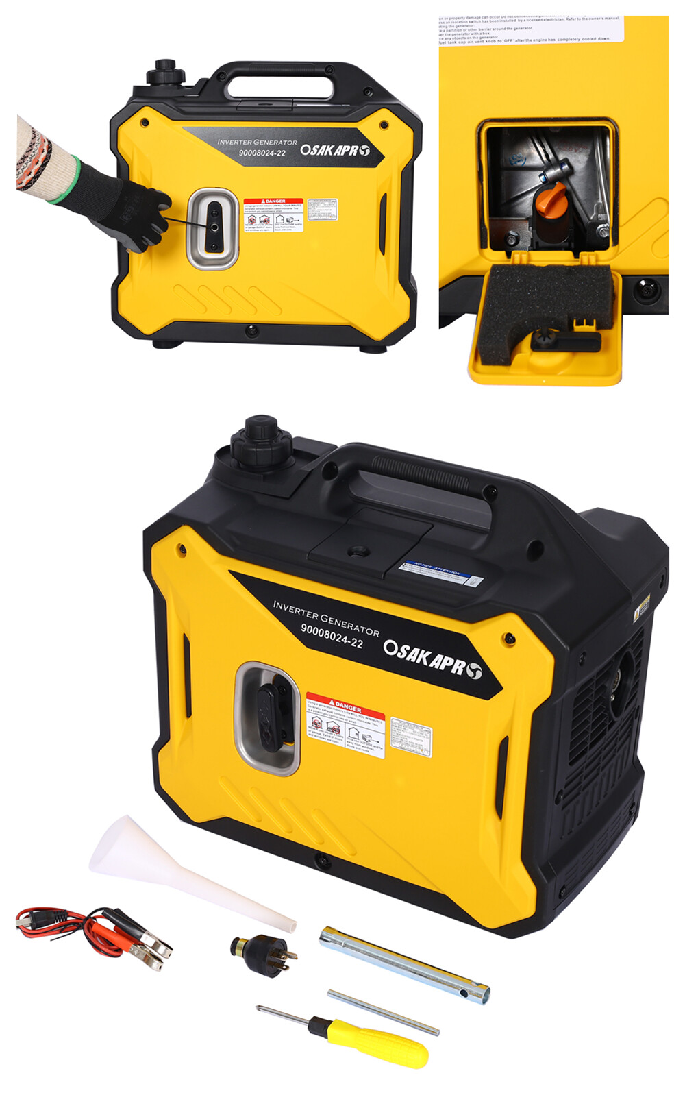 4-Stroke OHV Portable Inverter Generator 2000W Ultra-Quiet RV Backup Home Use