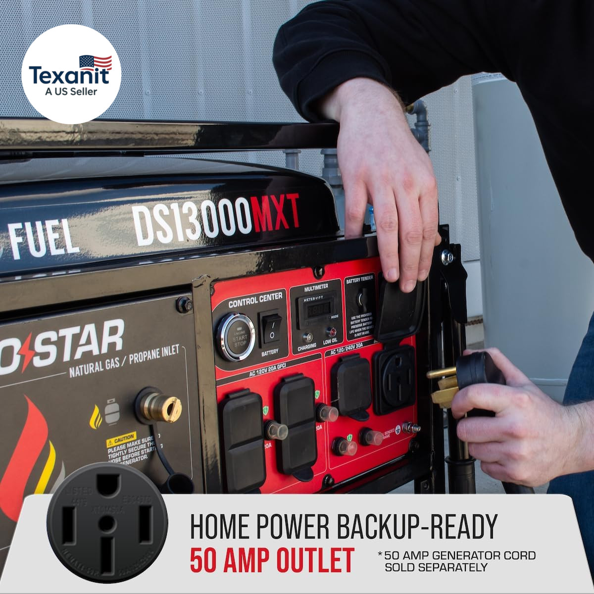 DS13000MXT 13,000-Watt 500Cc Tri Fuel Portable Generator – Gas, Propane & Natura