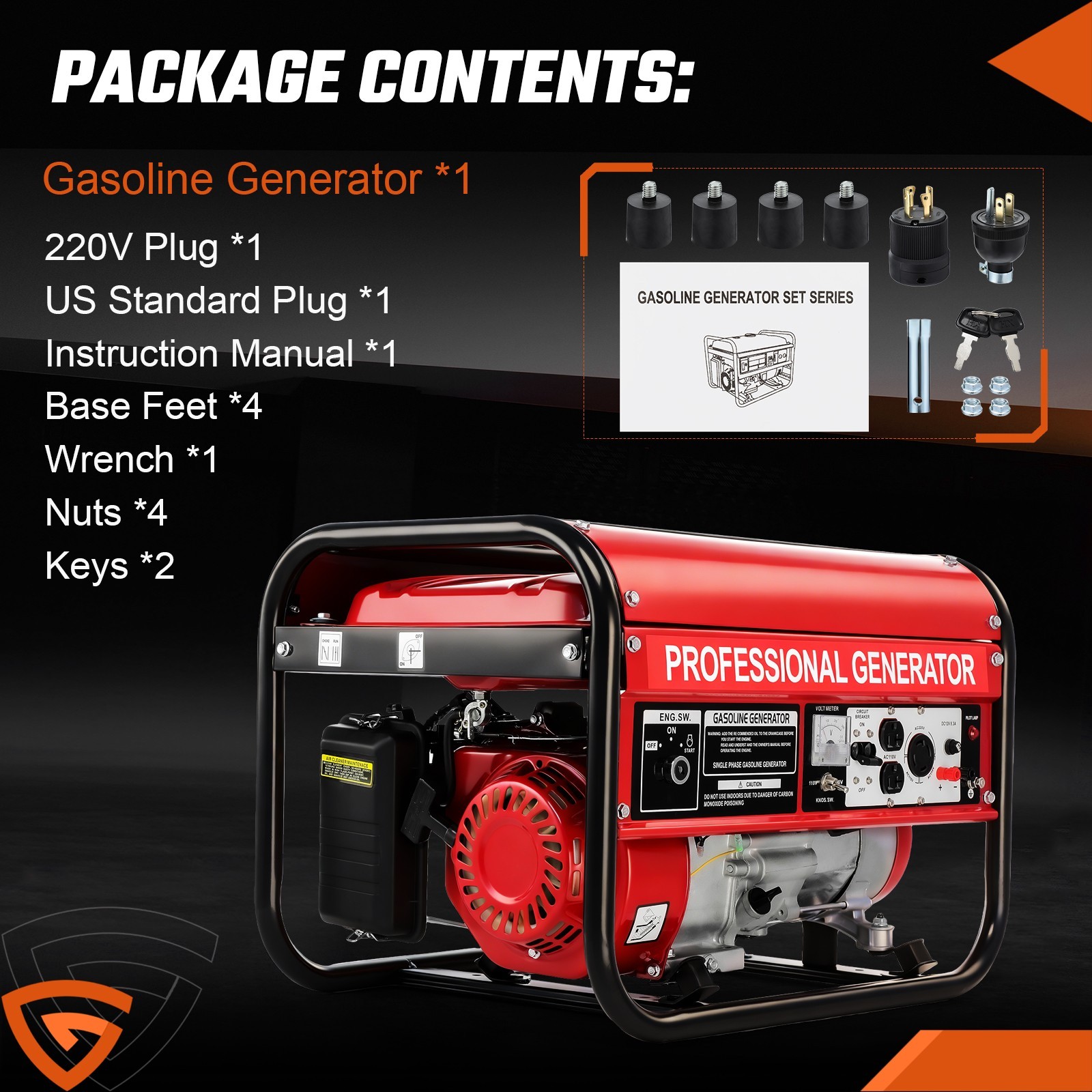 5000W Portable Inverter Generator Gas Powered Quiet for Home Backup Construction