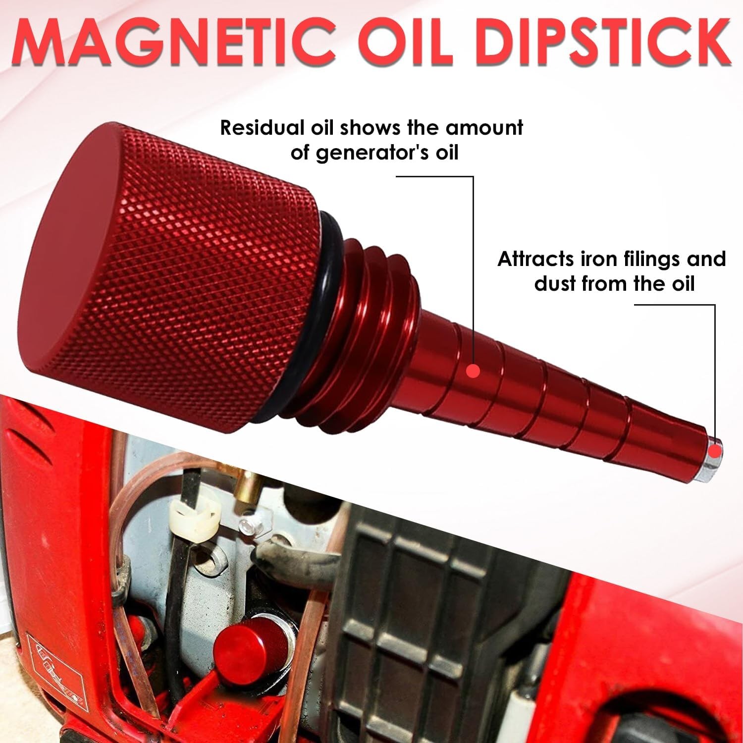 for Honda Generator EU2200i Aluminum Red Magnetic Oil Dipstick
