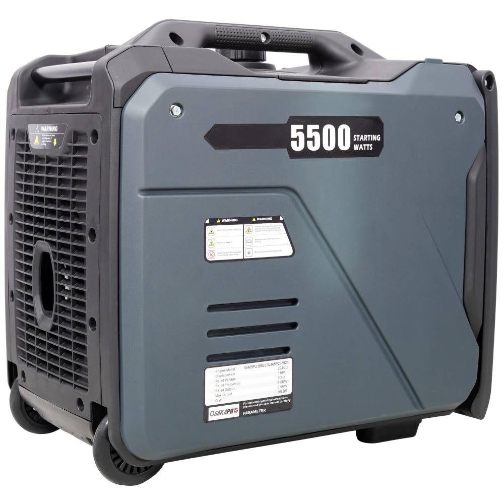 5500W Dual Fuel Inverter Generator w/ Remote Start, CO Sensor & Wheels