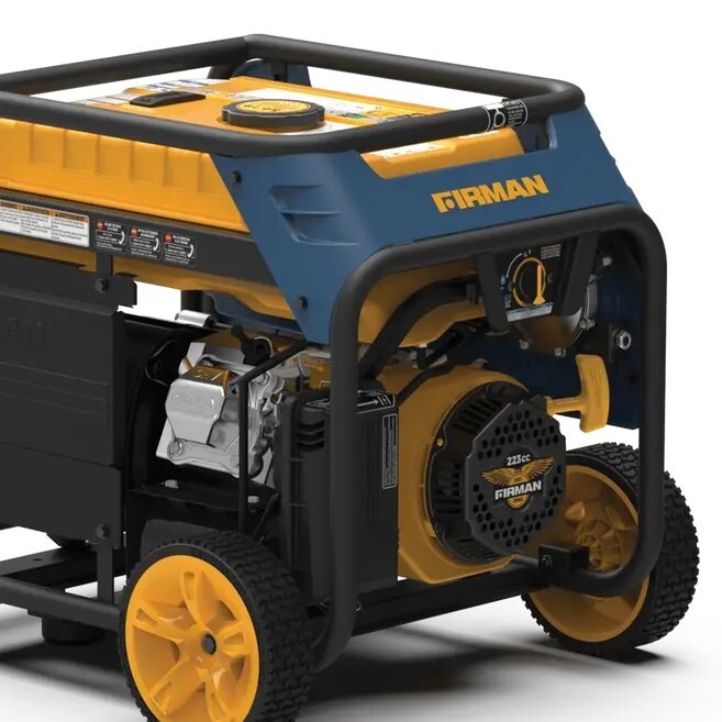 FIRMAN 5000-W Portable Tri Fuel Electric Start Generator w/ Wheel Kit, CO Sensor