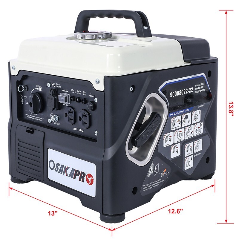 Portable Gasoline Inverter Generator 1200W Ultra-quiet Gas Engine Camping Home