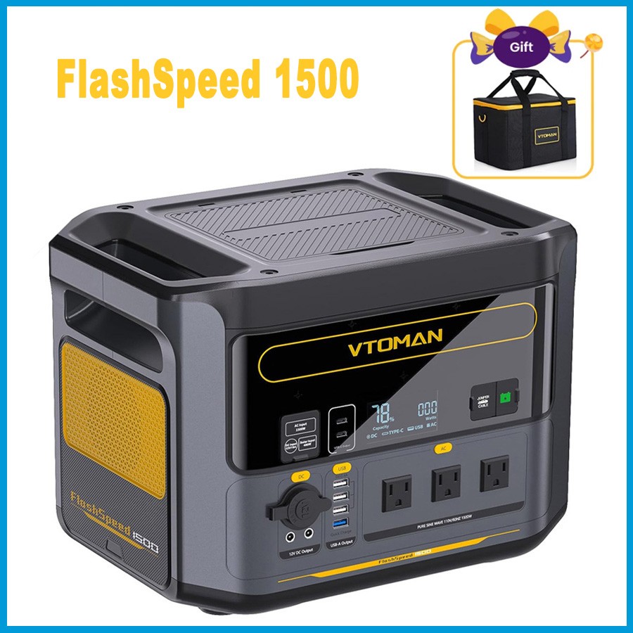 VTOMAN FlashSpeed 1500 Portable Power Station 1548Wh LiFePO4 Solar Generator