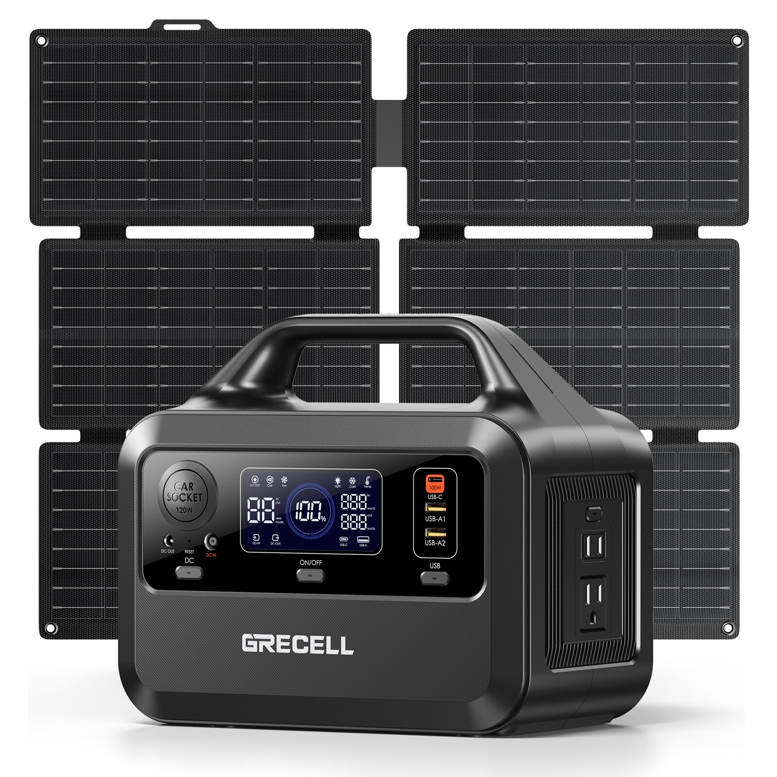 300W Power Station Portable Solar Generator + 40W Solar Panel Kit Grecell(USED)