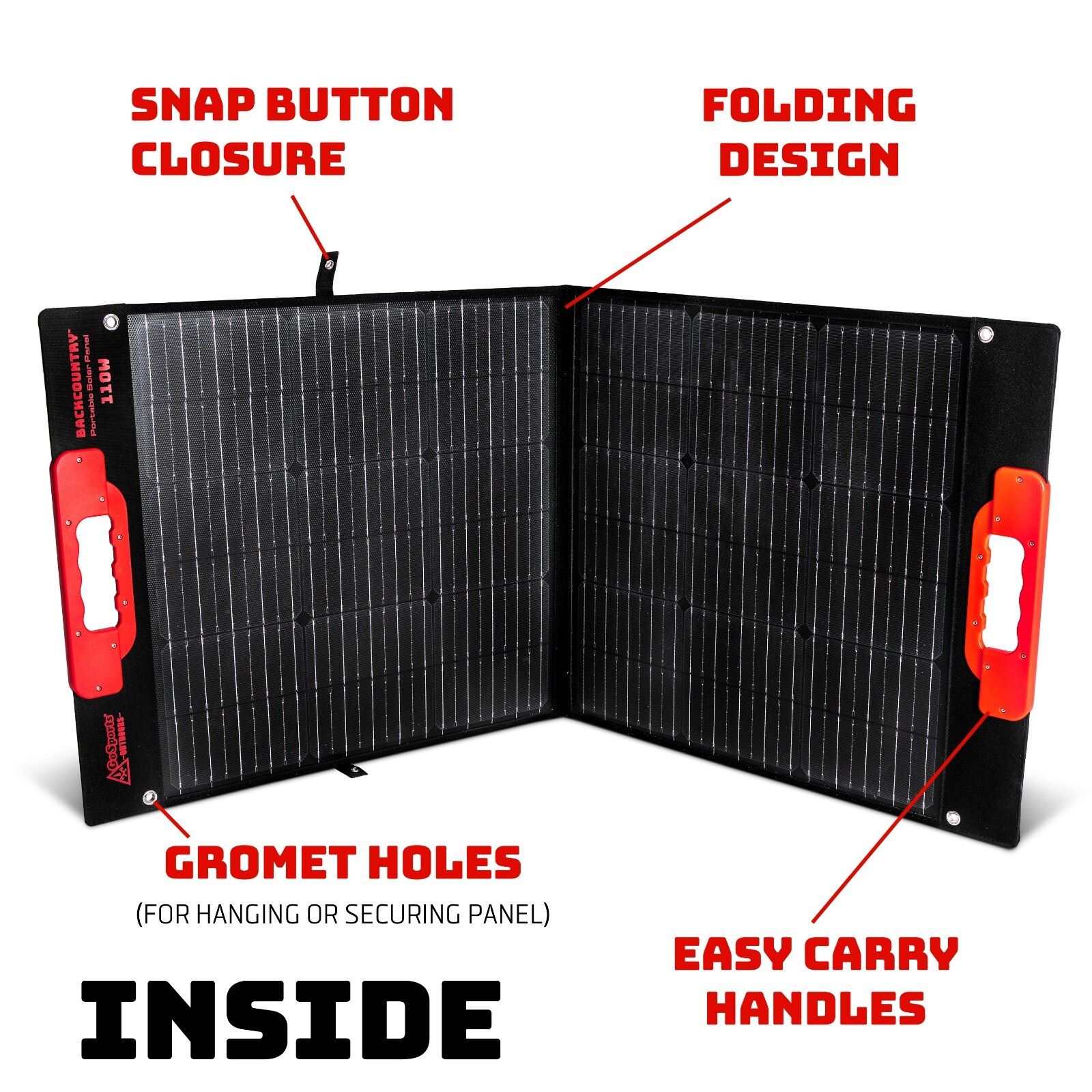 GoSports Outdoors Backcountry 110W IP65 Water-Resistant Portable Solar Panel