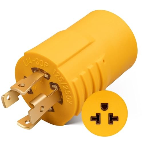 30 Amp to 20 Amp 240V Generator Distribution Adapter NEMA L14-30P to 5-15/20R