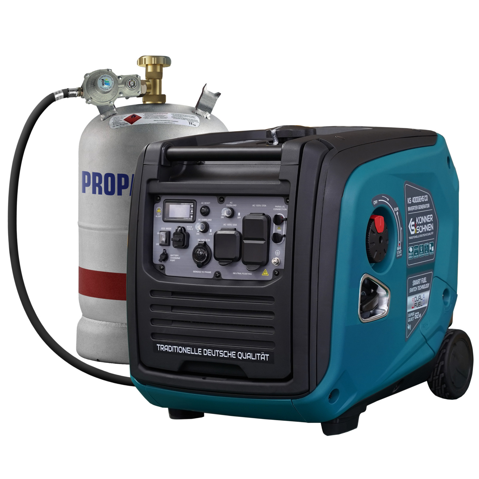 Könner & Söhnen KS 4000iEHS CO portable LPG/gasoline inverter generator