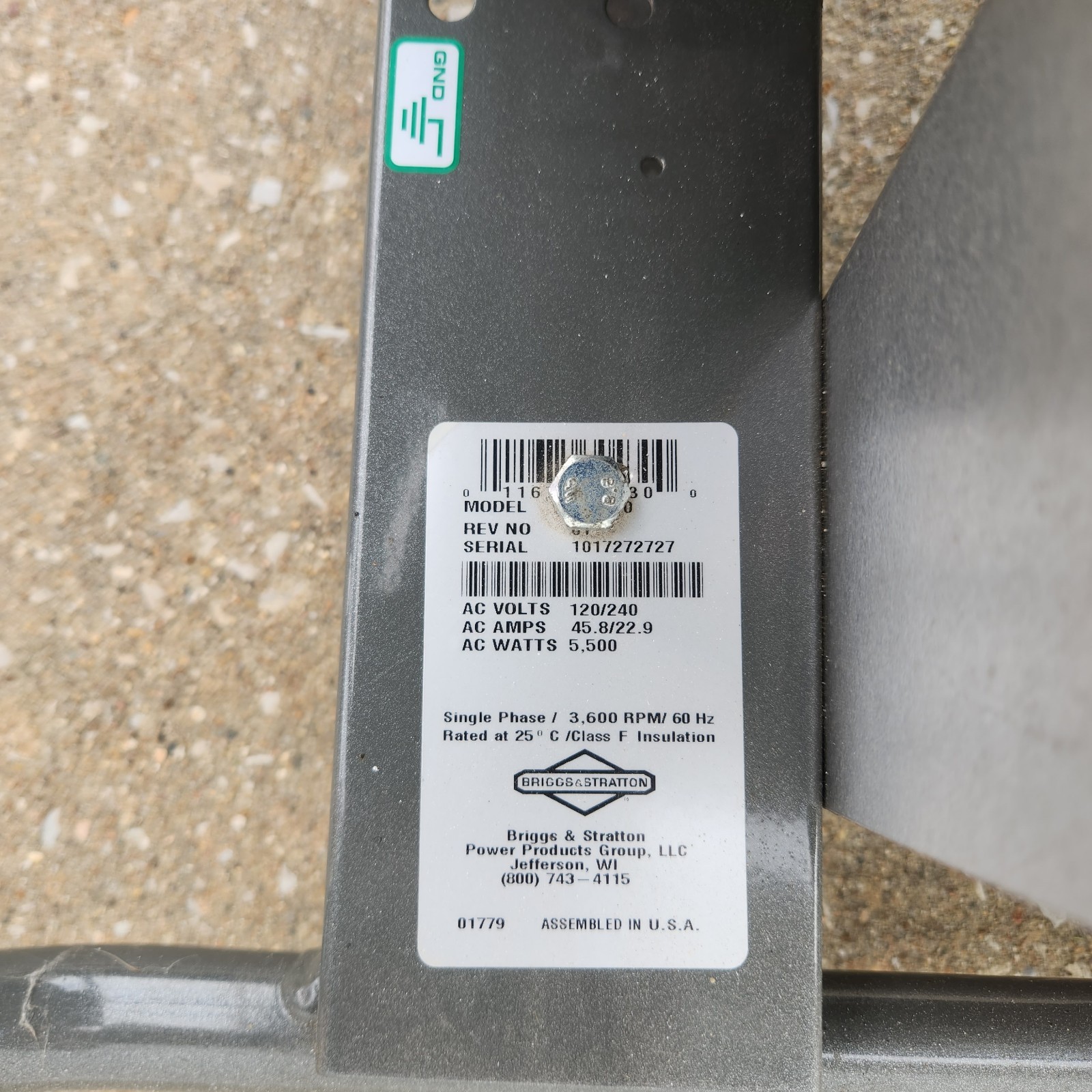 BRIGGS & STRATTON 5500 WATT STORM RESPONDER GENERATOR 8250 (EZ2003359)