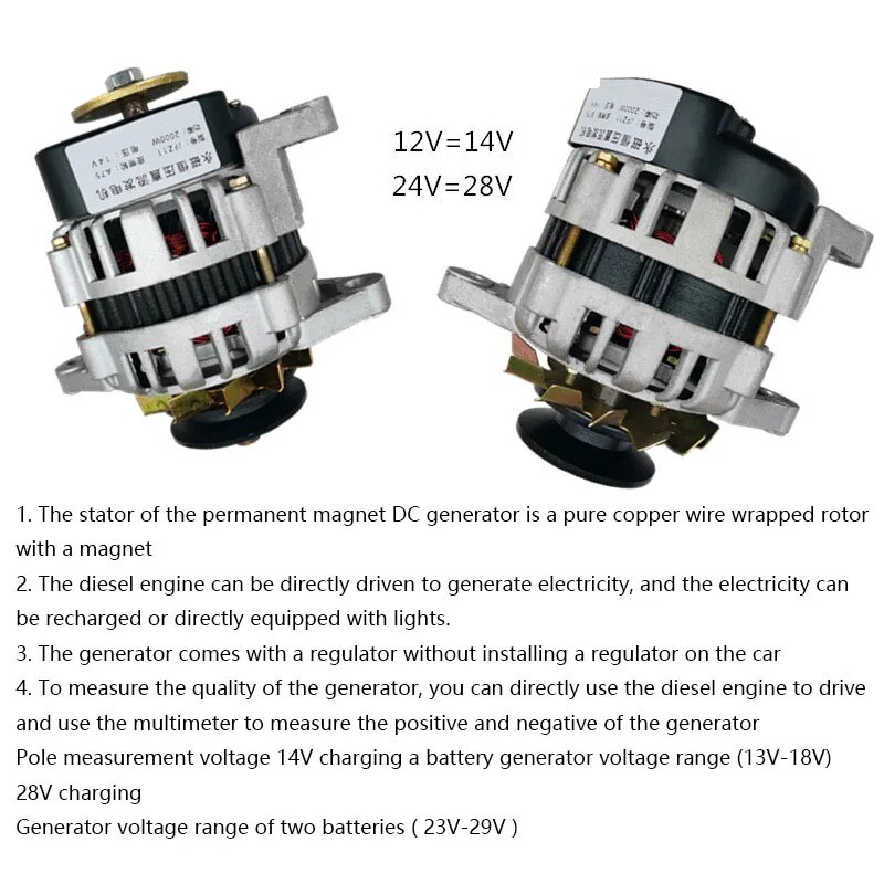 12V24V Permanent Magnet DC Constant Voltage Charging Generator with Lights