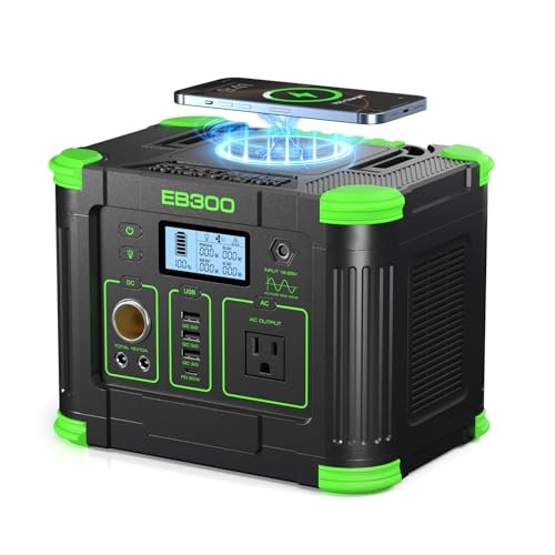 330W Portable Power Station 288.6Wh Solar Generator with USBC PD 60W, Green
