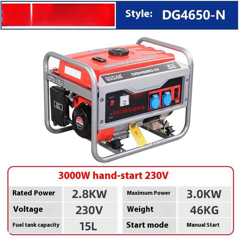 Gasoline Generator High Power Two Phase 220v Three Phase 380v Generator