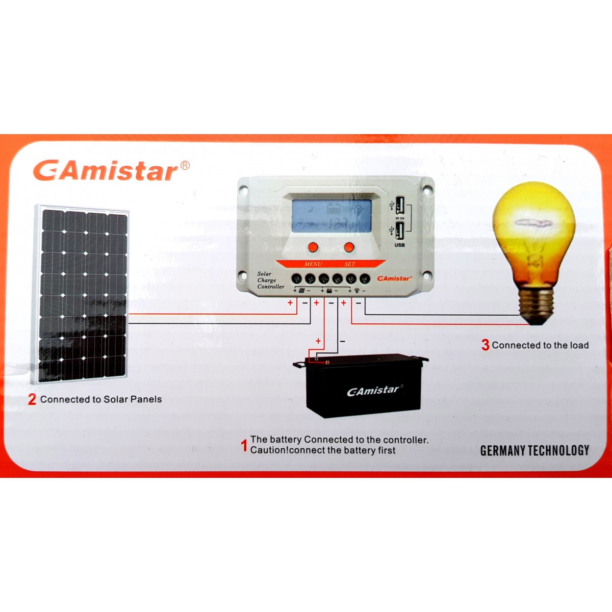 Solar Charge Controller Battery 12/24V 20A PWM Display 2 Outputs USB 2A