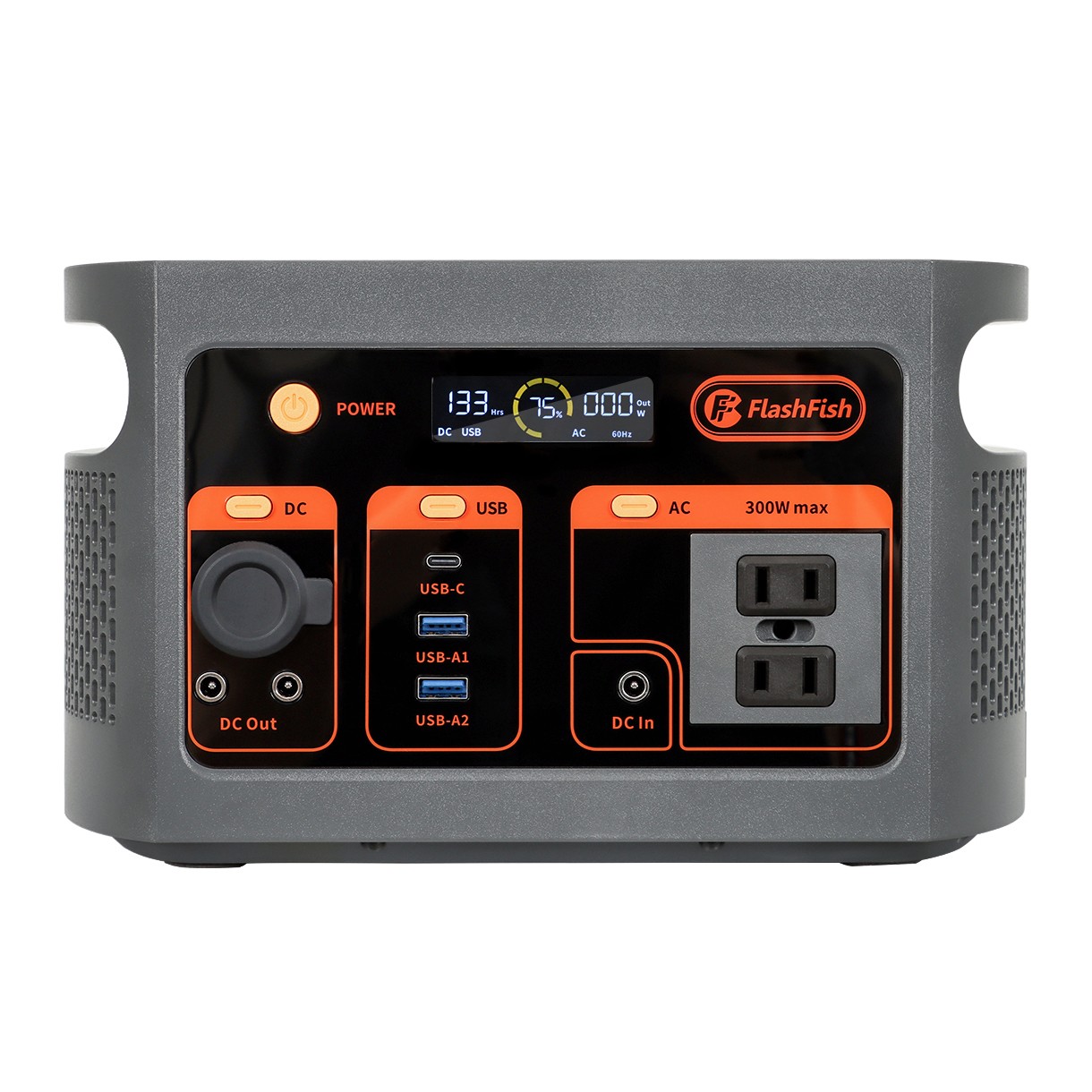 FlashFish E103 Portable Power Station LiFePO4 300W 179Wh with Solar Panel 100W