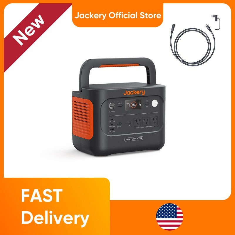 Jackery Explorer 1000 v2 Portable Power Station and 5M Extentsion Cord,1069Wh