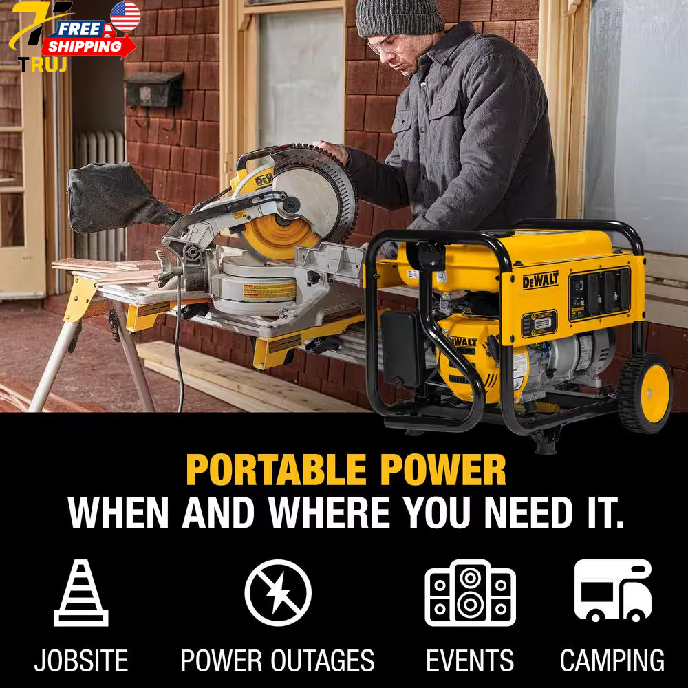 Gas Powered Portable Generator with Idle Control 4500 / 4000 Watt DXGNR4000 NEW