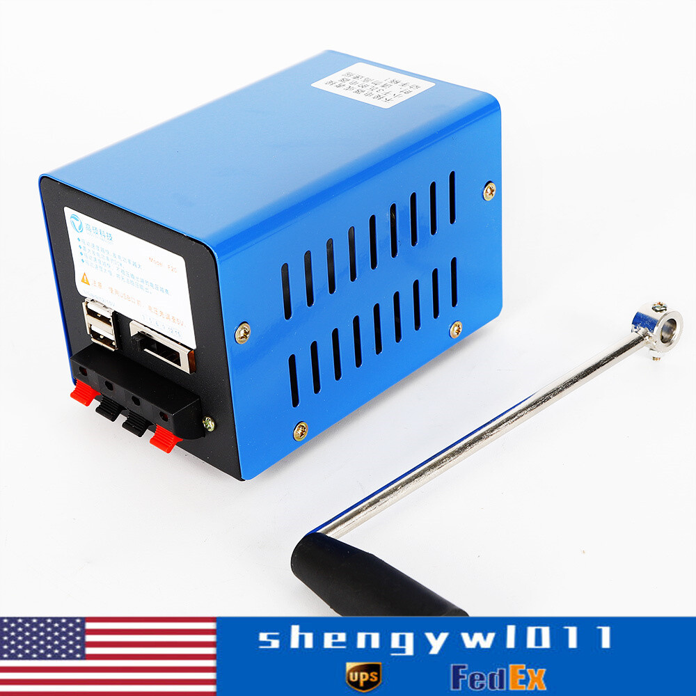 20W Hand Crank Generator Portable USB Charger Manual Power Supply for Camping US