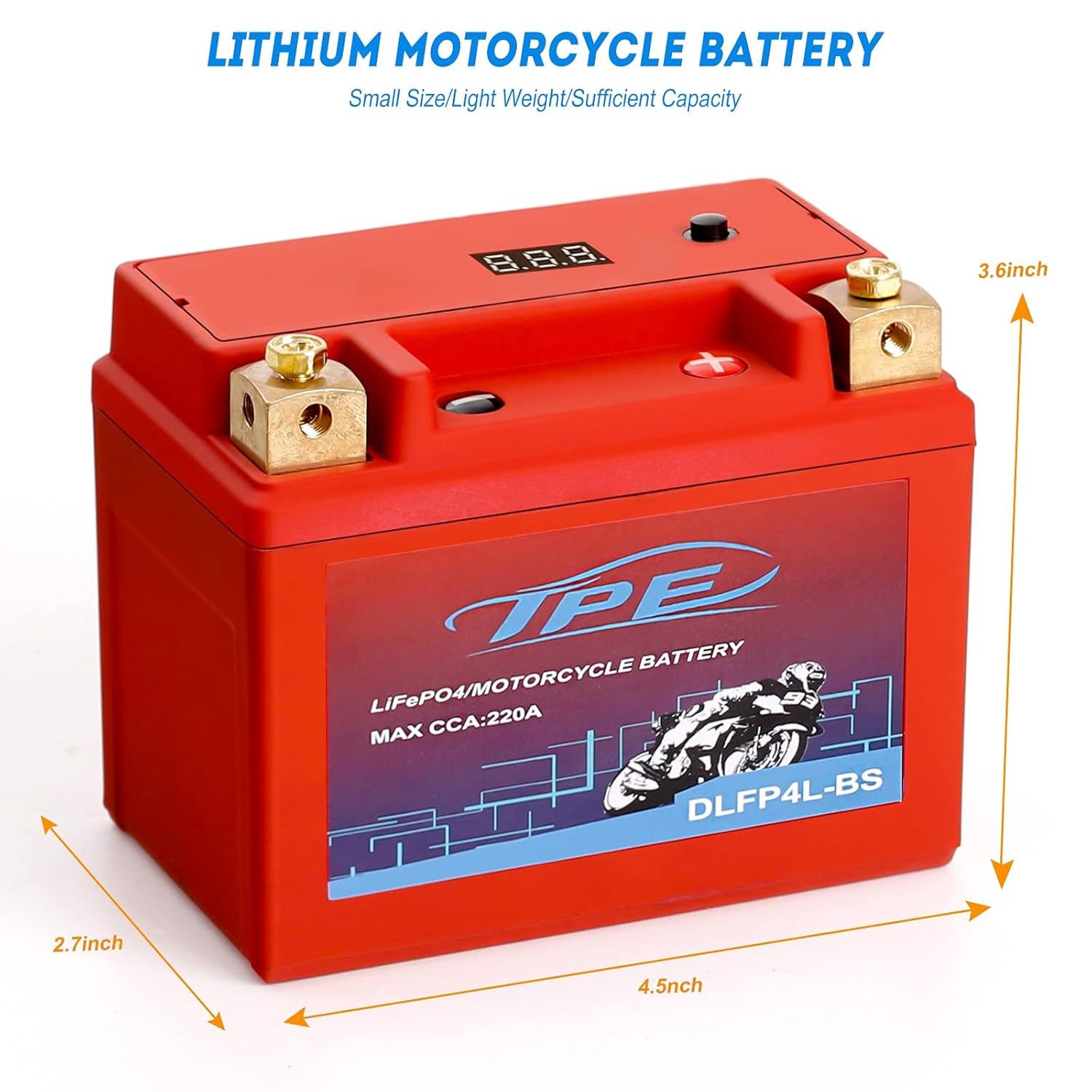 LiFePO4 Motorcycle Battery 12.8V 2.5Ah TPE Engine Start Lithium Motorcycle