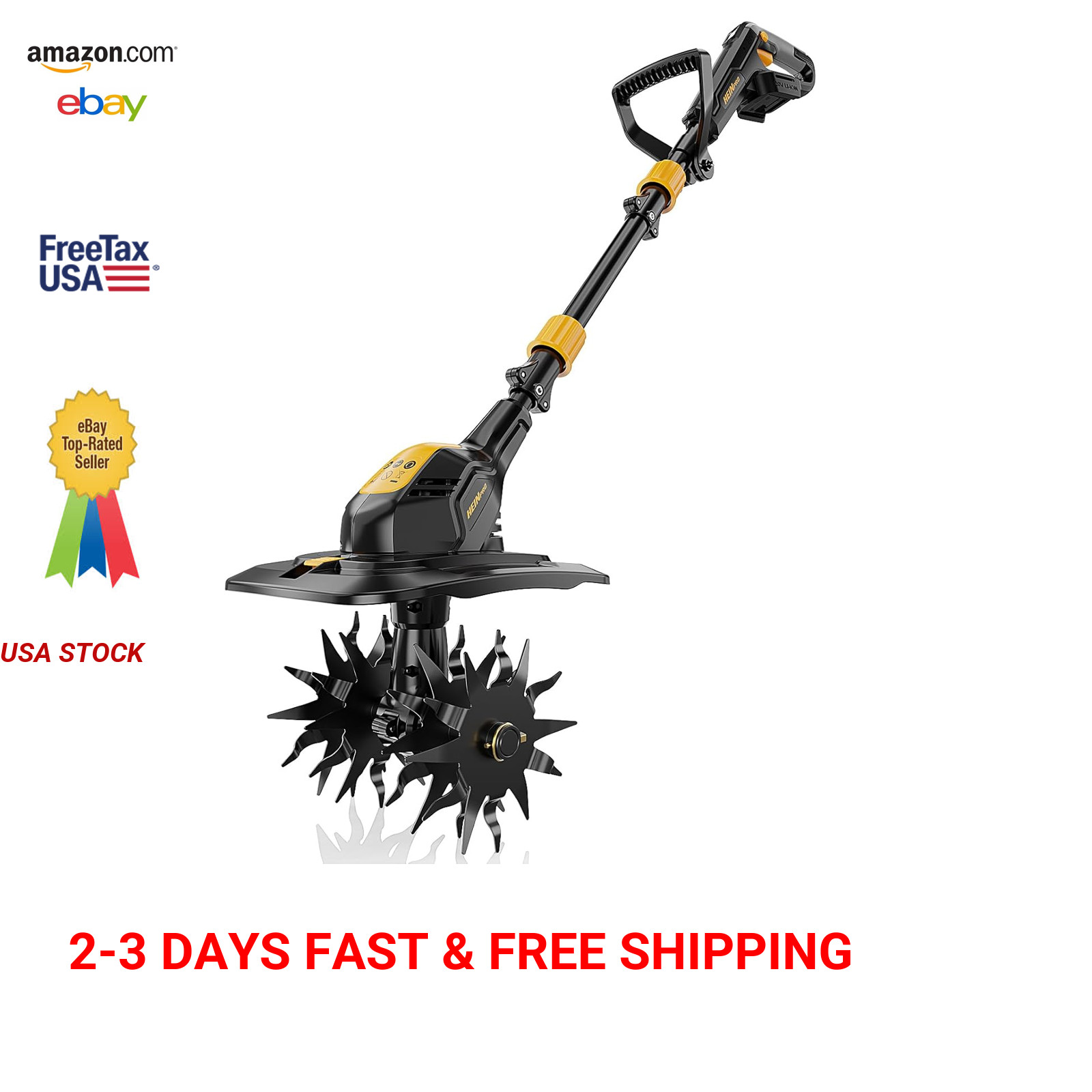 Cordless Garden Tiller Compatible with Dewalt 20V MAX Battery 9 Inch Width 7