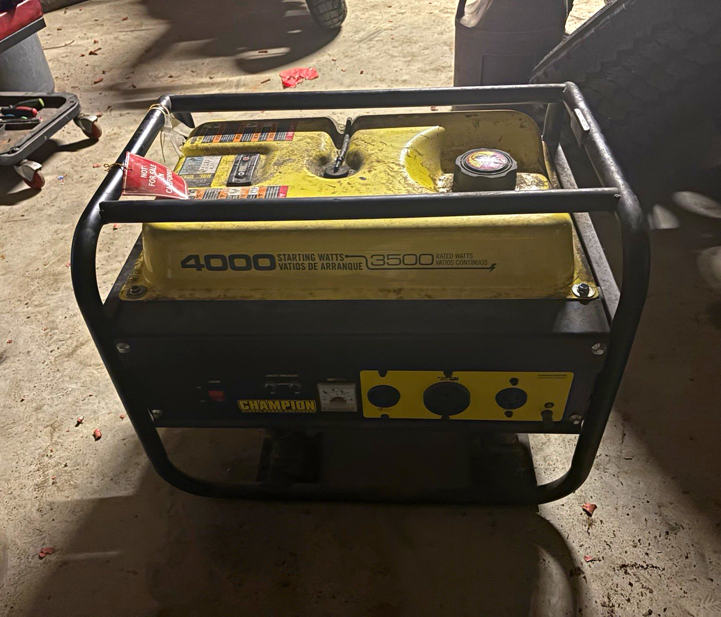 Champion 4000W/3500W Portable Gas Generator 120V 10 Gal Yellow/Black