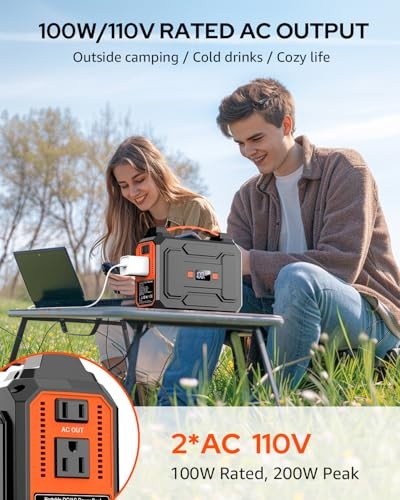 Solar Powered Generator 200W Solar Generators(Orange & Black) + 40W Solar Panel