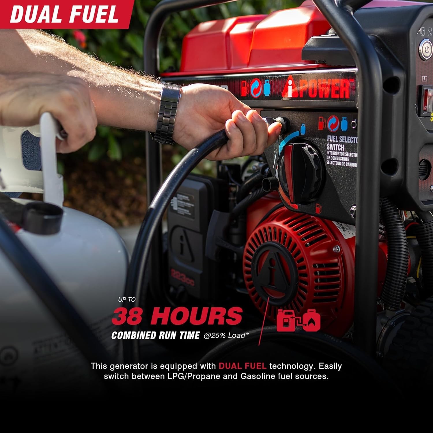 A-iPower GXS5000RD Remote Dual Fuel Portable Generator