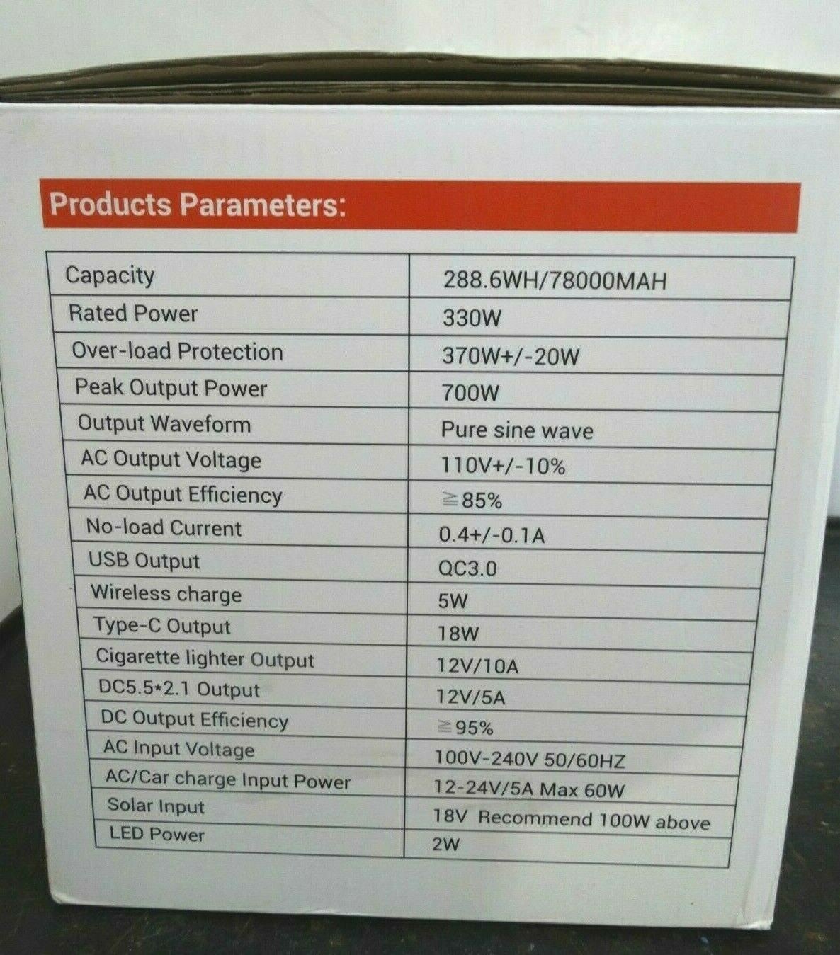 PAXCESS Portable Camping Generator 330W/78000mAh Power Station Battery, NEW