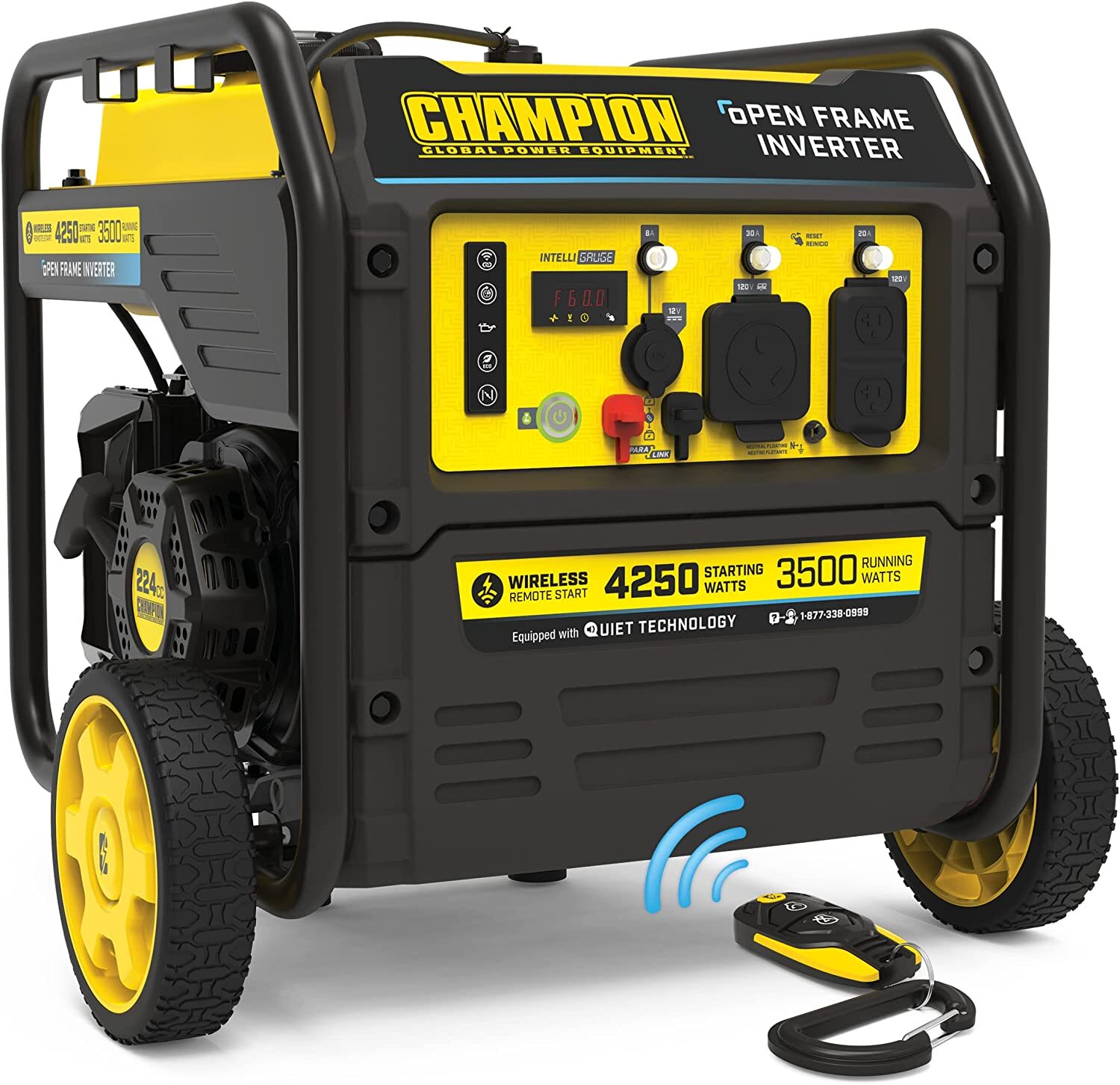 Champion 4,250-W Quiet Portable RV Ready Gas Inverter Generator w/ Remote Start