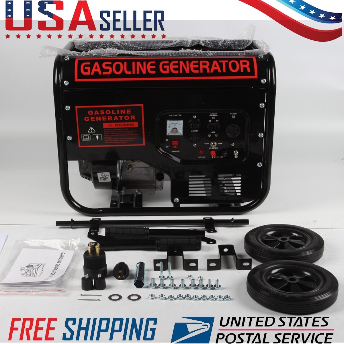 3000W Gas Inverter Generator 215cc Engine 110V/220V Dual Volt Overload Protect