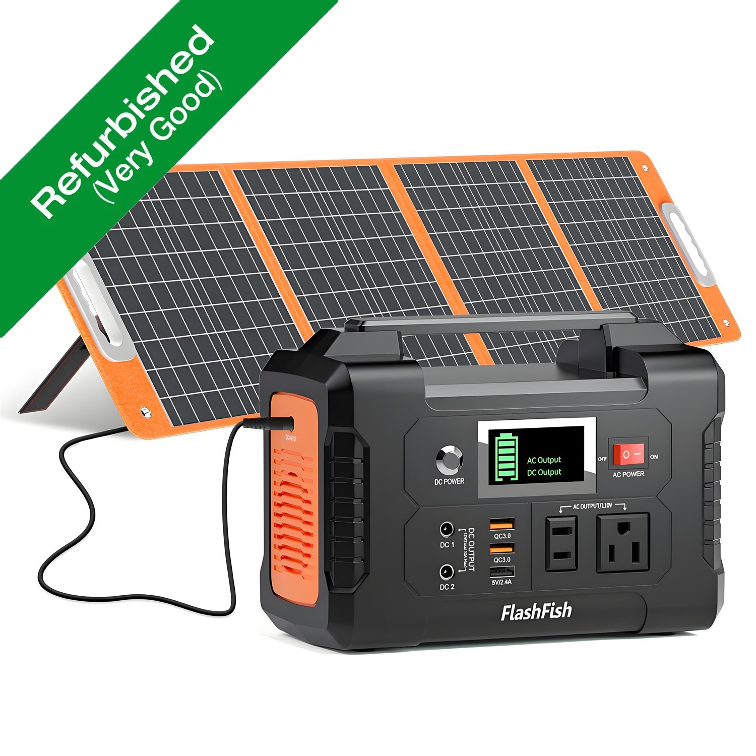Flashfish E200 Solar Generator 200W 151Wh+100W 18V Solar Panel Refurbished