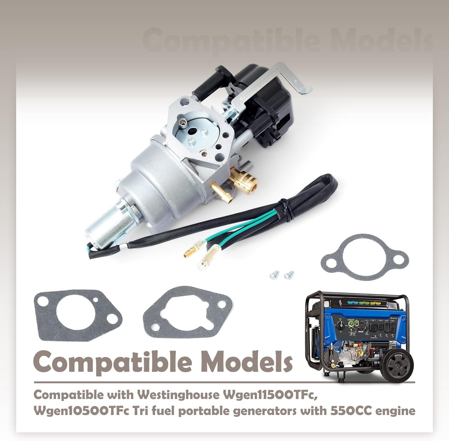 Carburetor Compatible with Westinghouse Wgen11500TFc Wgen10500TFc Tri Fuel
