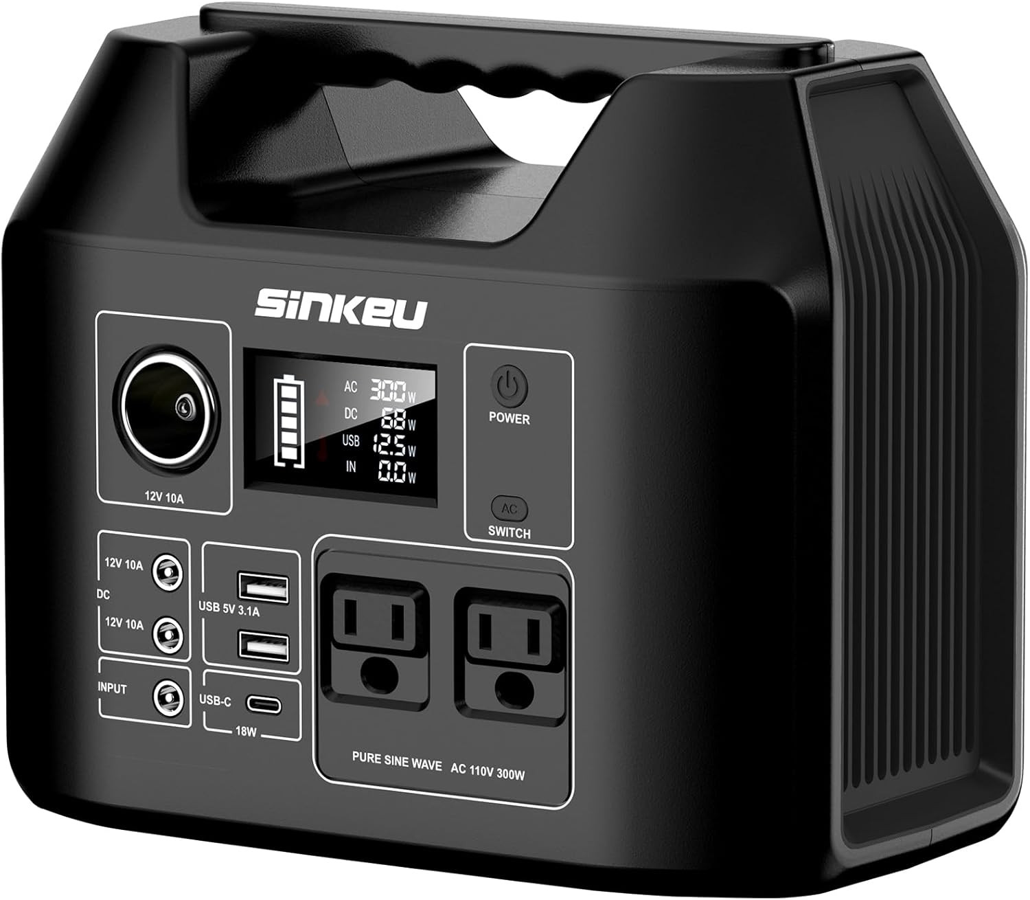 Portable Power Station 80000Mah, 256Wh Lifepo4 (LFP) Battery, 110V AC/DC 65W/US
