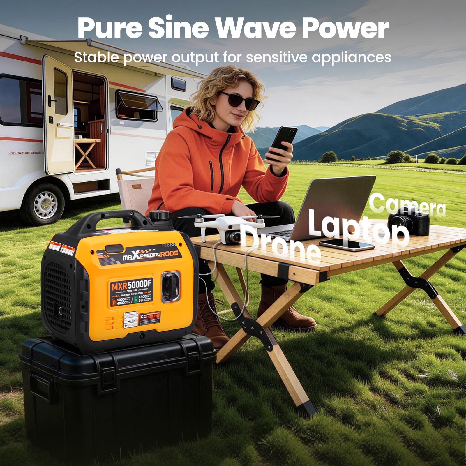 Dual Fuel 5KW Inverter Generator for Home Blackout with Low Oil LED Alert