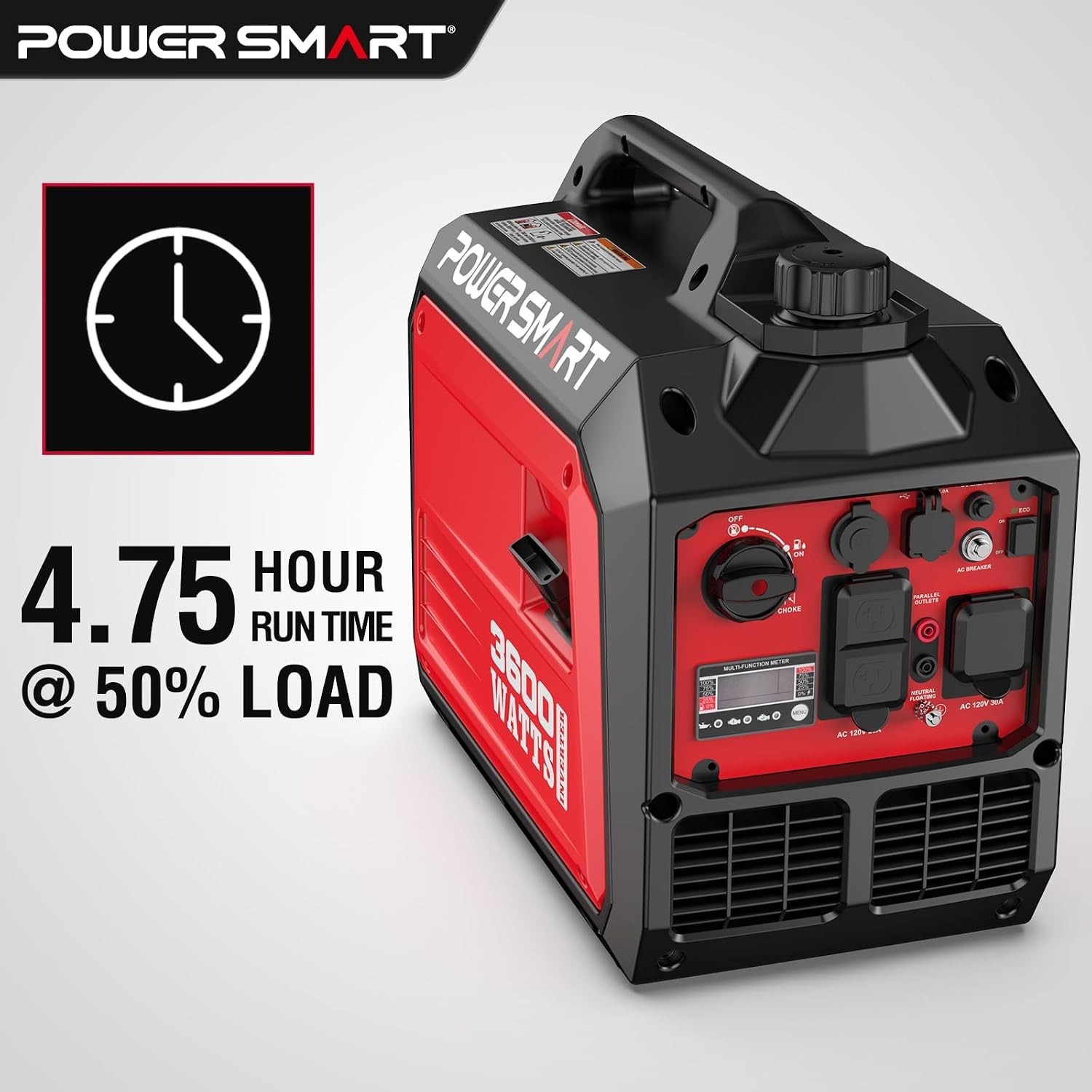 Inverter Generator 3600W Portable Gas RV Camping Quiet 30A Home Use