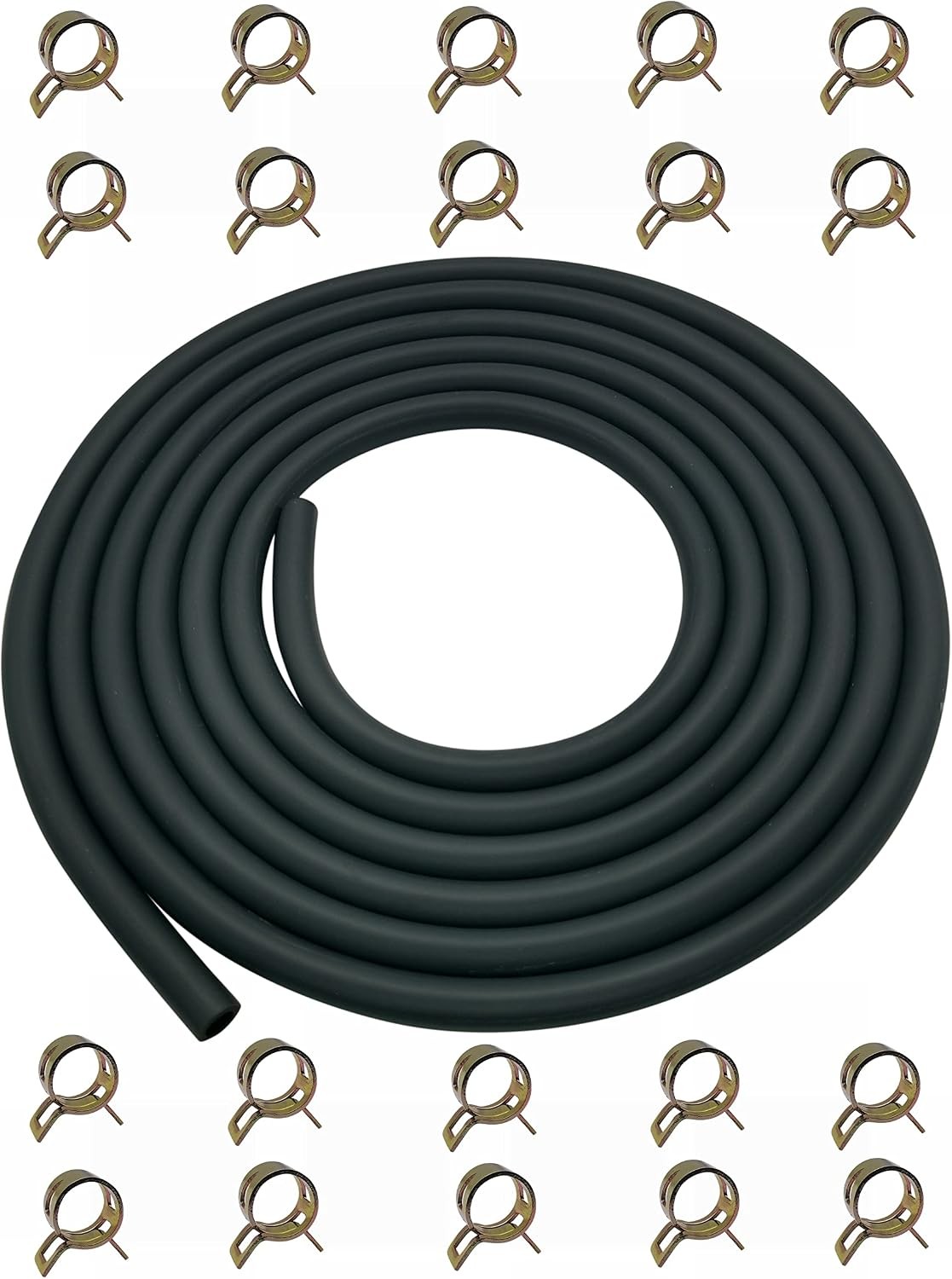 1/4in Fuel Line Hose 10ft with 20 Clamps for Generator