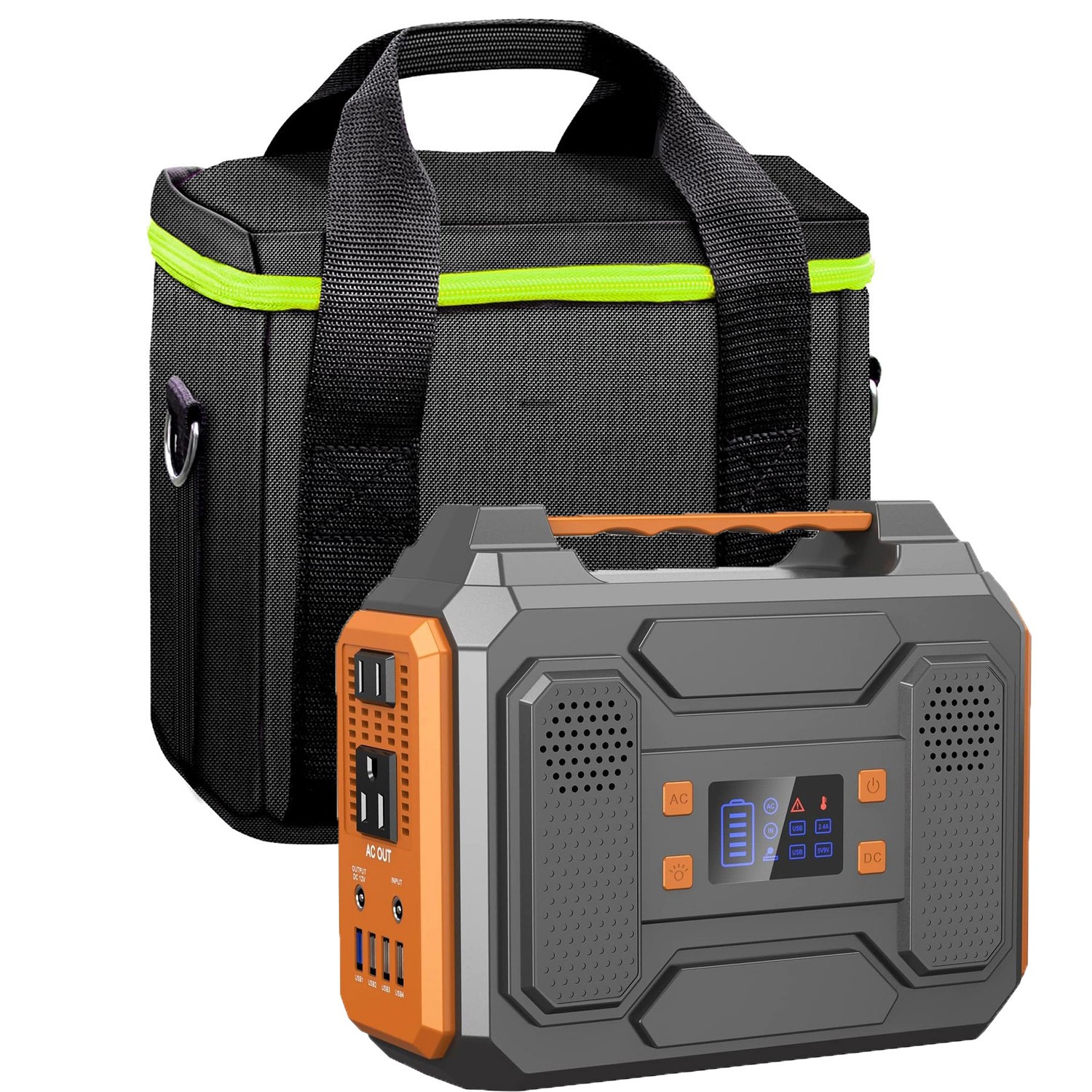 300W Portable Power Station 280Wh AC/DC Solar Generator Outdoor Camping with Bag