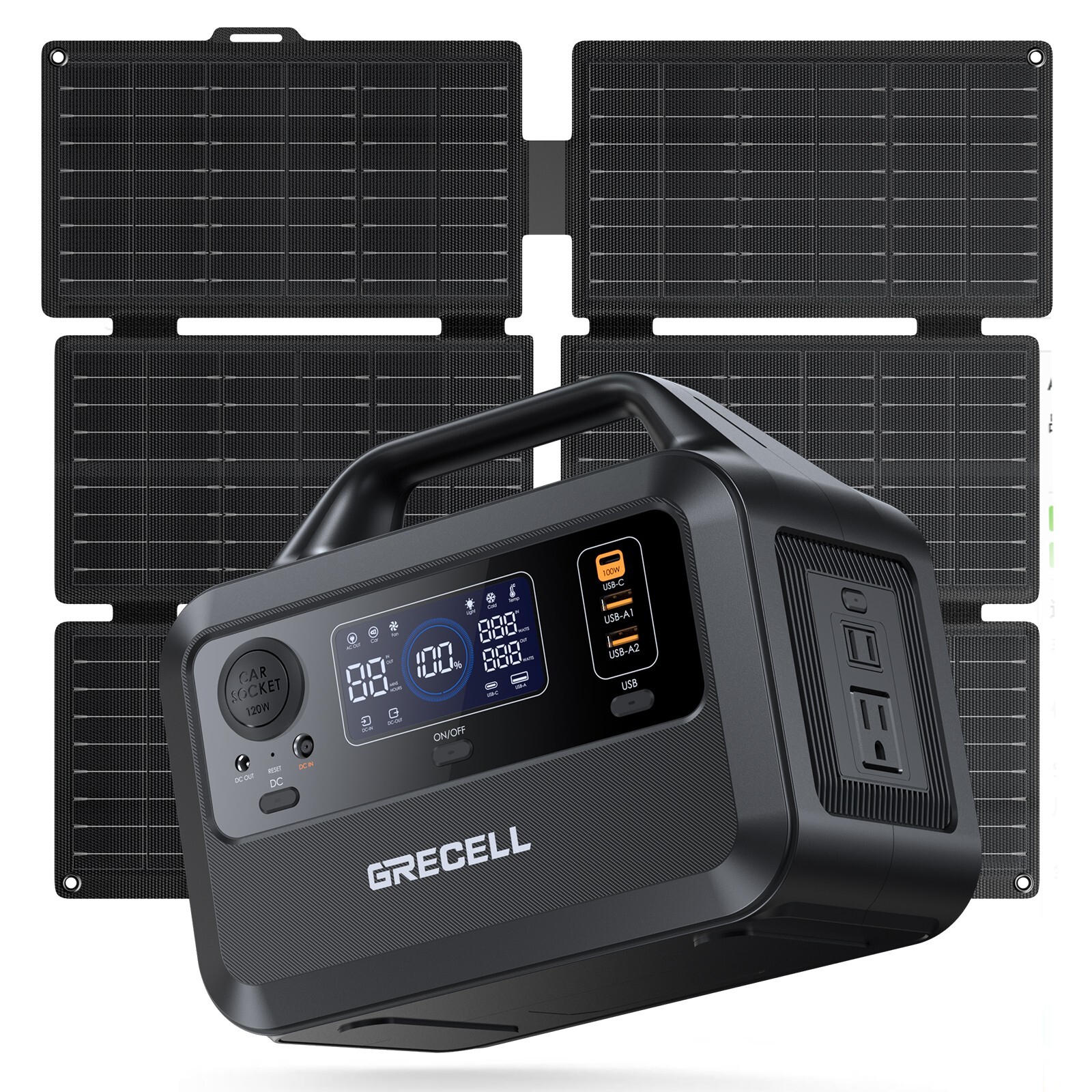 300W Power Station Portable Solar Generator + 40W Solar Panel Kit Grecell(USED)
