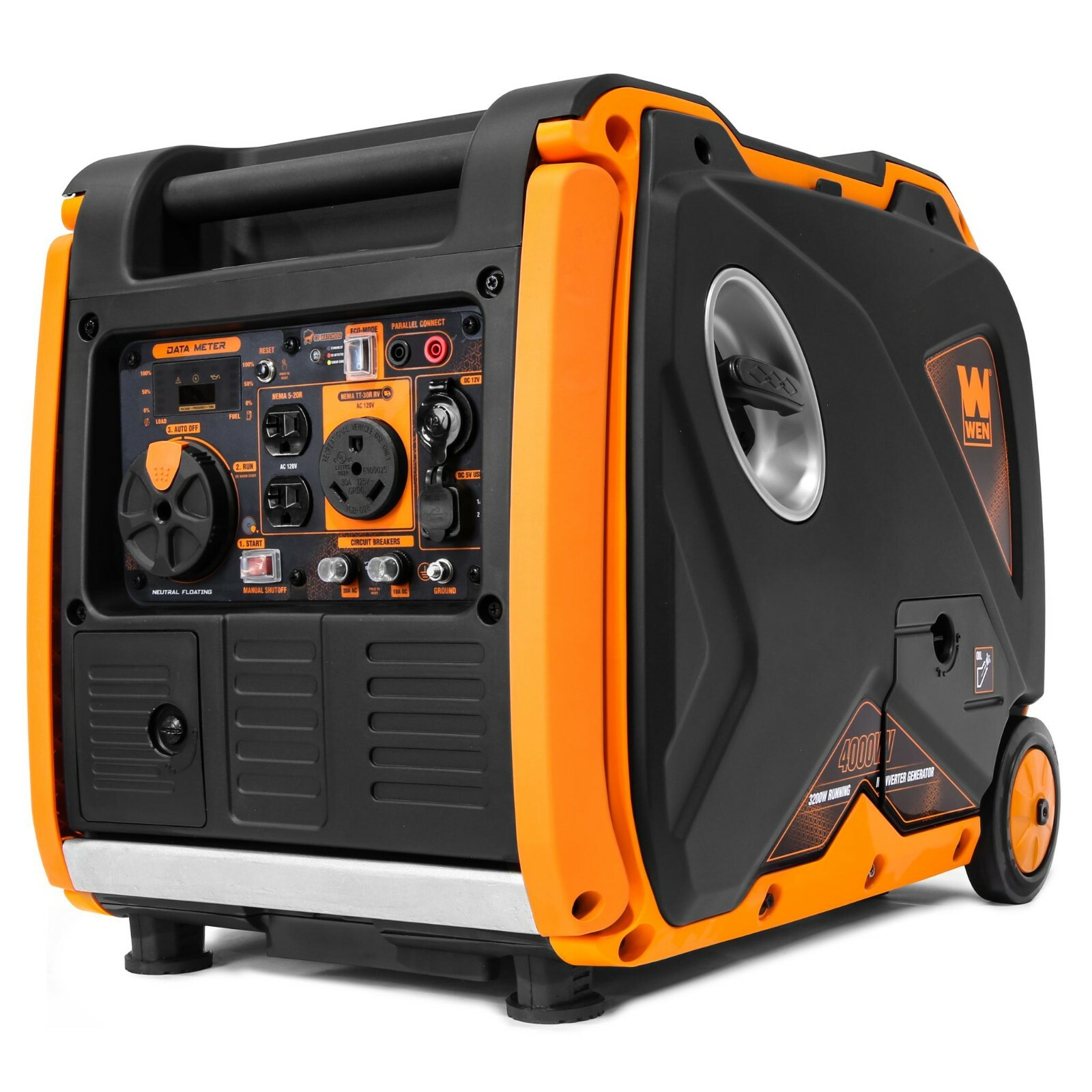 Super Quiet 4000W RV-Ready Portable Inverter Generator, Fuel Shut-Off/CO Sensor