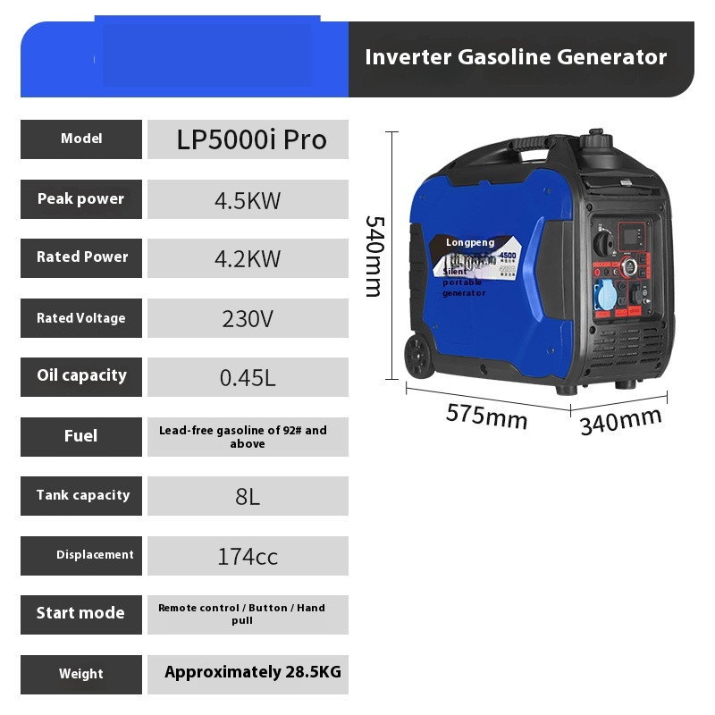 Gasoline Generator 220v Small Home Outdoor Camping Handheld Portable Inverter