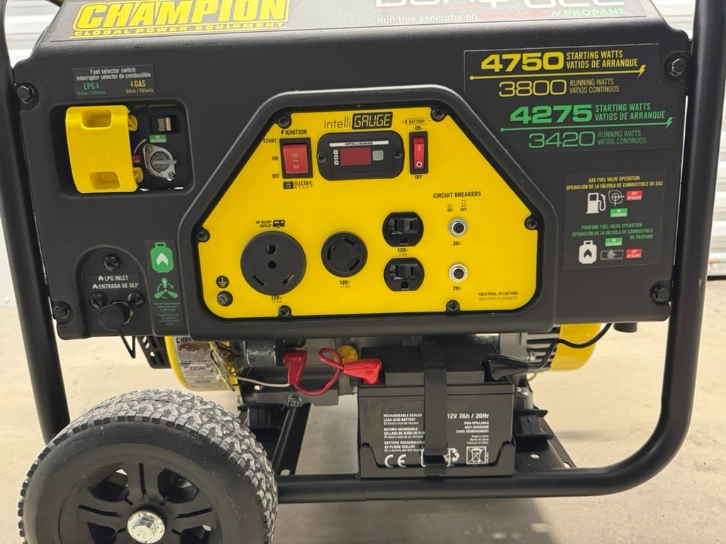 Champion 100297 Dual Fuel Portable Generator with Electric Start – New