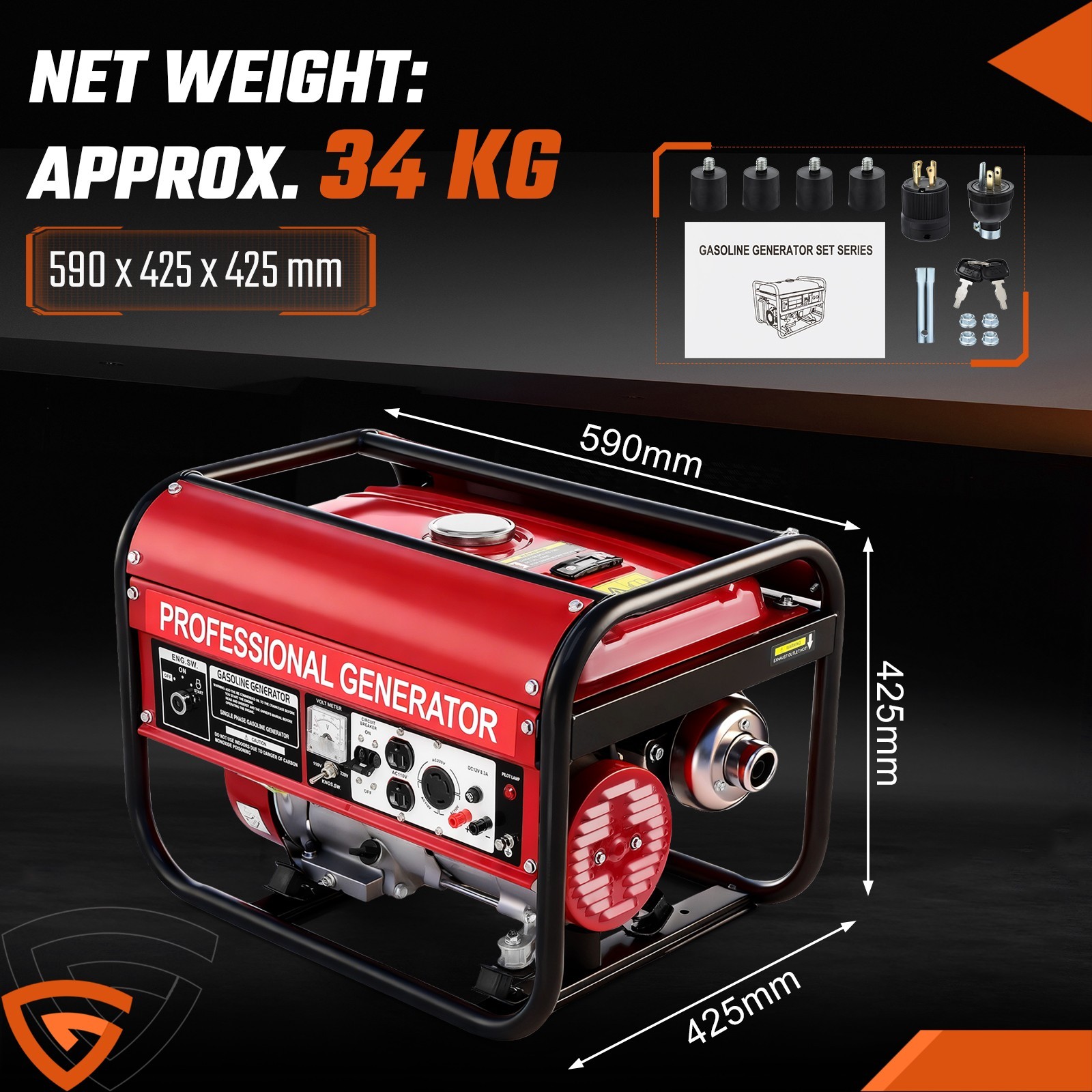 5000W Portable Inverter Generator Gas Powered Quiet for Home Backup Construction
