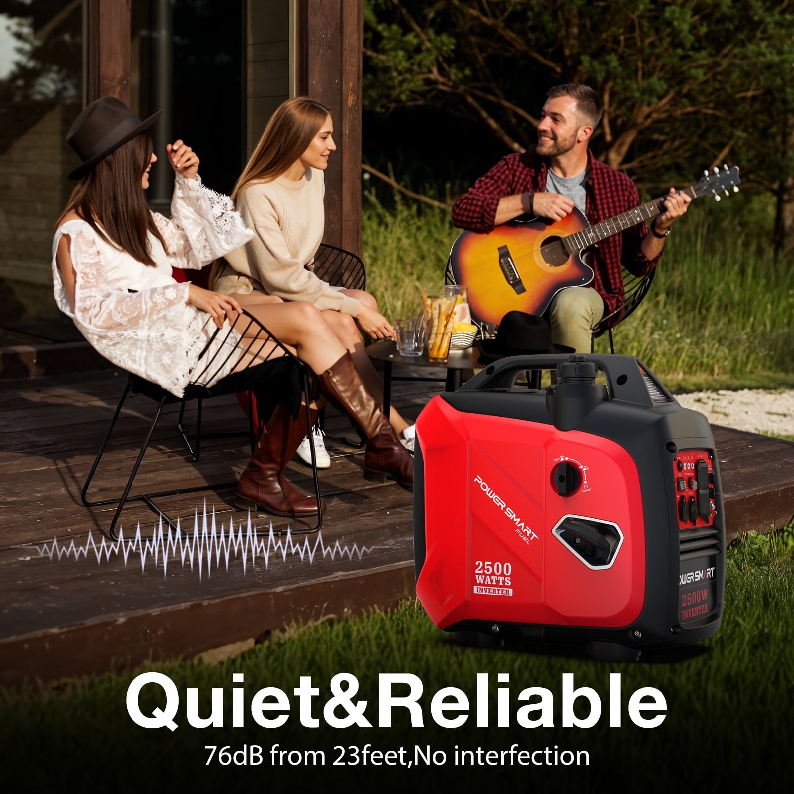 2500W Portable Inverter Gas Generator Super Quiet Low Oil Shutdown Low Noise for