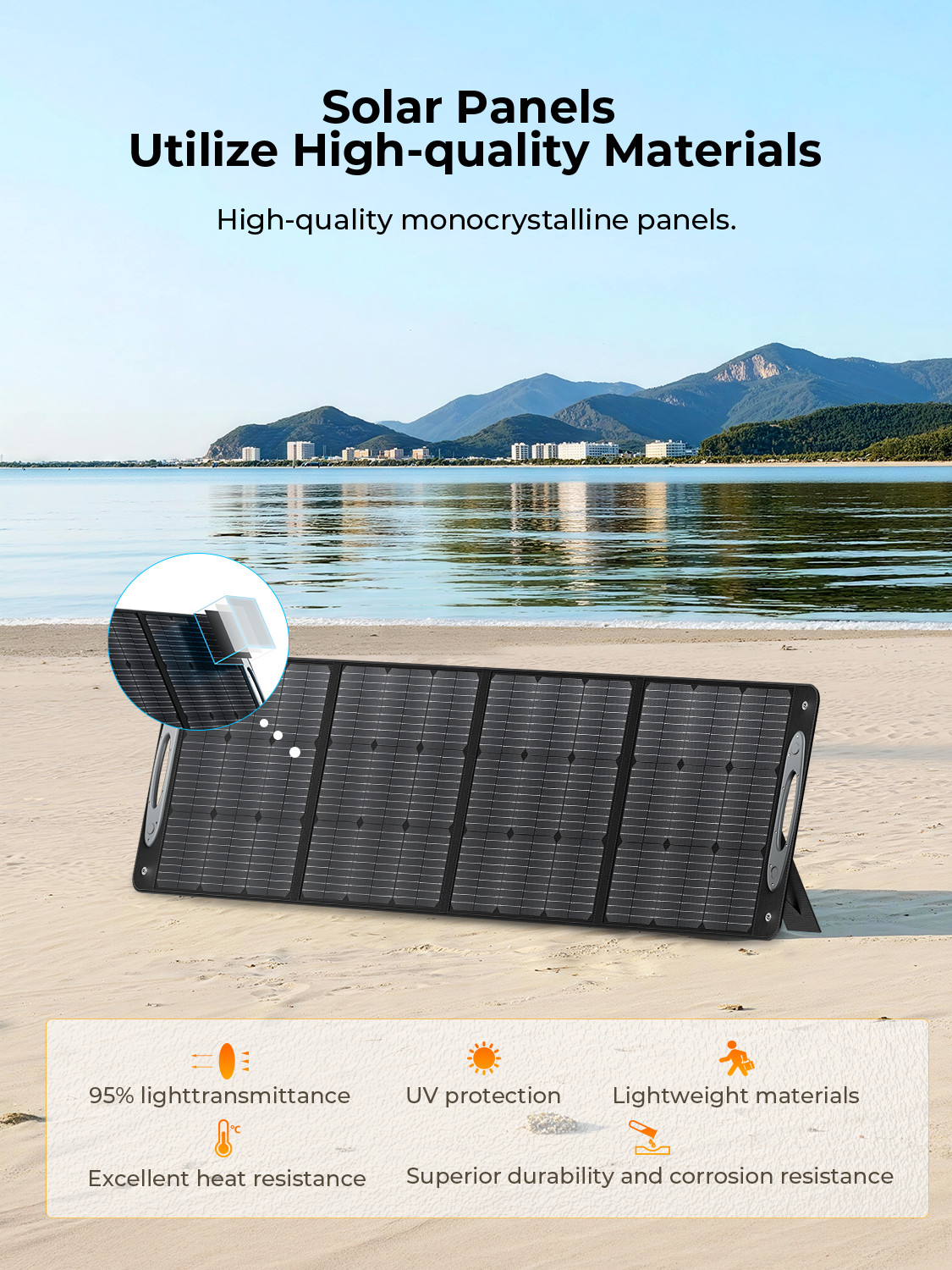 Solar Panel Portable Foldable 100W 200W 400W for Camper Van RV Trailer Camping